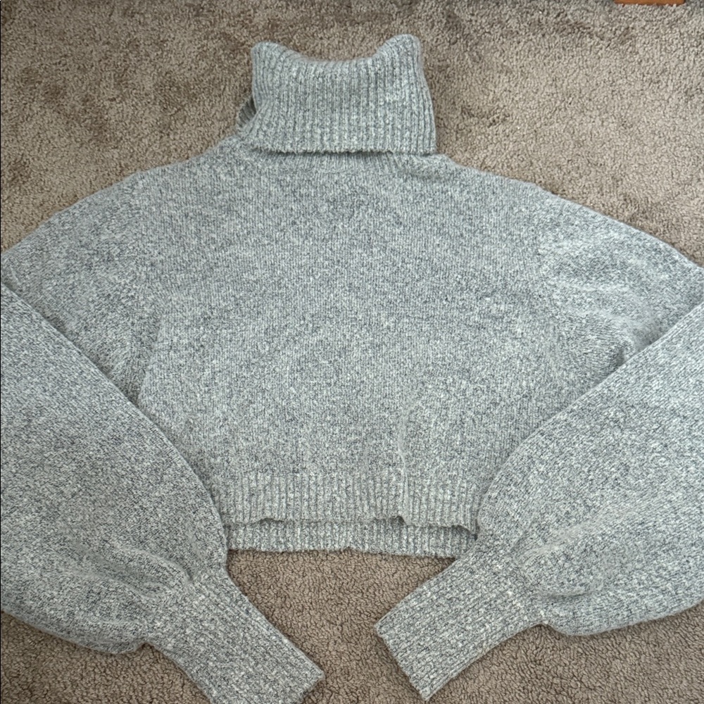Princess Polly crop sweater balloon sleeve